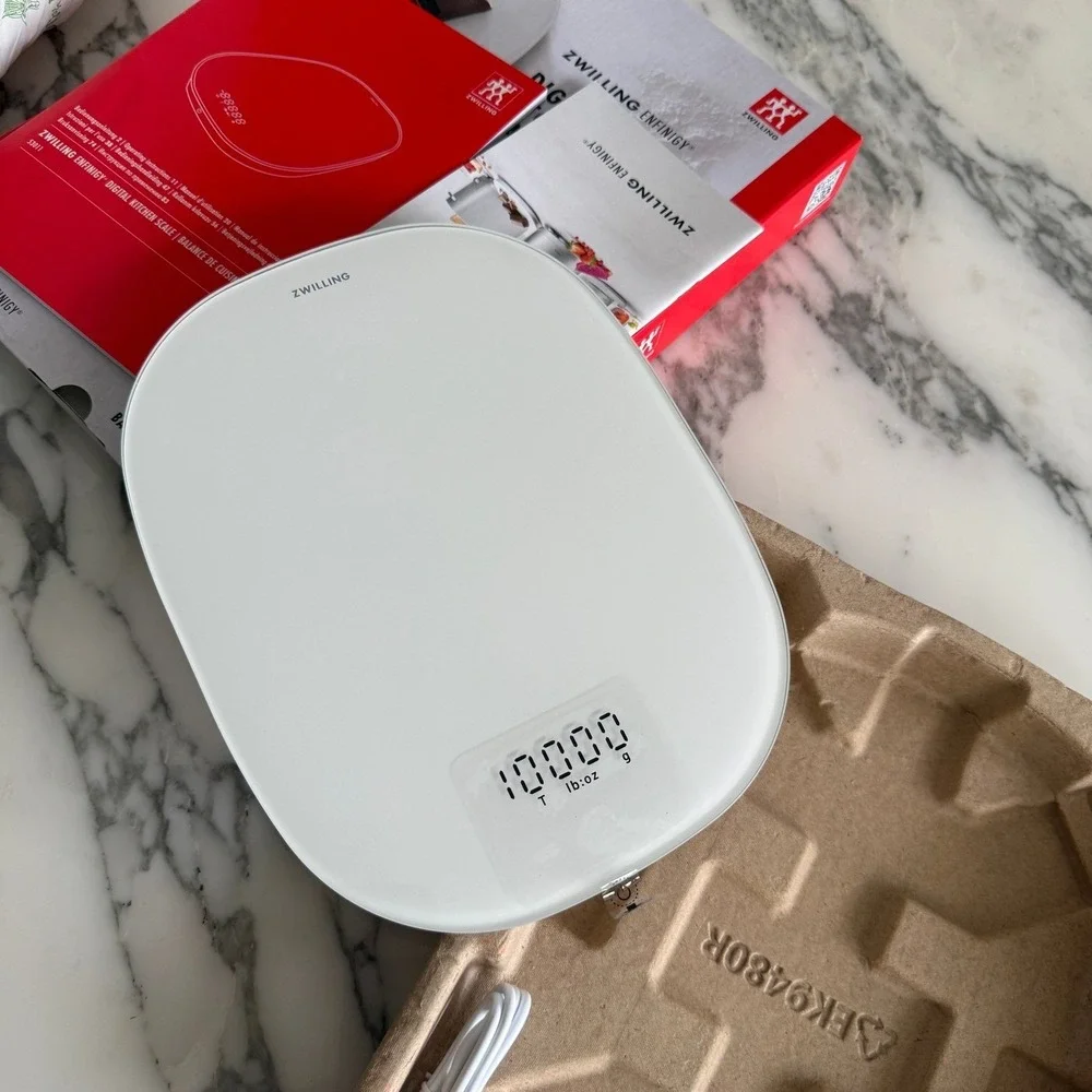 Zwilling Enfinigy Digital Kitchen Scale White Rechargeable Model‎ 53011